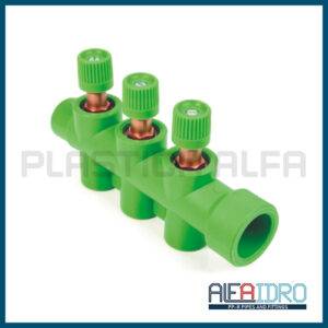 Collettore con rubinetti d'arresto Alfaidro Plastica Alfa