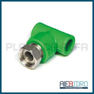 Derivazione T a 90° con bocchettone Alfaidro Plastica Alfa