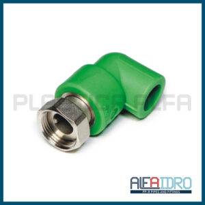 Gomito a 90 con bocchettone Alfaidro Plastica Alfa