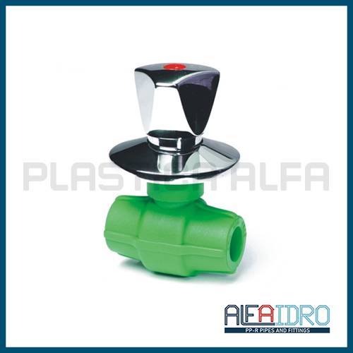 Valvola a sfera compatta con maniglia a tre punte Alfaidro Plastica Alfa
