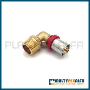 Gomito filettato maschio a pressare multypexalfa Plastica Alfa