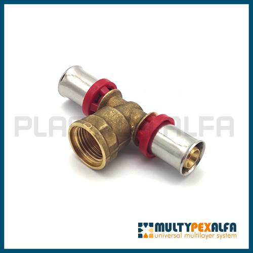 90° female threaded press-fit tee multypexalfa Plastica Alfa