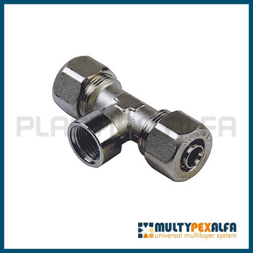 Tee 90° - female thread screw fittings multypexalfa Plastica Alfa
