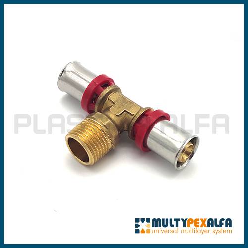 90° male threaded press-fit tee multypexalfa Plastica Alfa