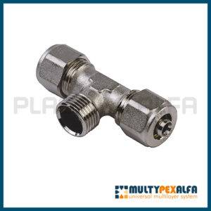 Tee a 90° filettata maschi a stringere multypexalfa Plastica Alfa