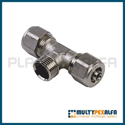 Tee 90° - male thread screw fittings multypexalfa Plastica Alfa