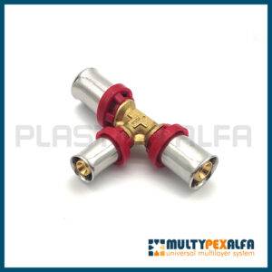 Tee a 90° ridotta a pressare multypexalfa Plastica Alfa