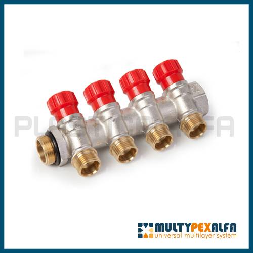 Four-way manifold with tap Multypexalfa Plastica Alfa