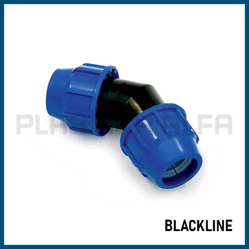 Gomito a 45° Blackline Plastica Alfa