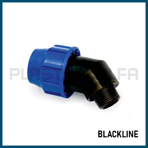 Gomito a 45 filettato maschio blackline Plastica Alfa