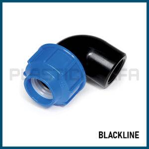 Gomito a 90 filettato femmina Blackline Plastica Alfa