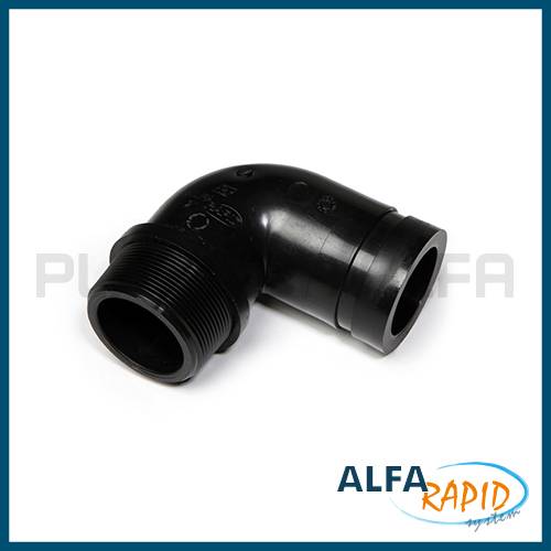 Gomito a 90° filettato maschio alfarapid Plastica Alfa