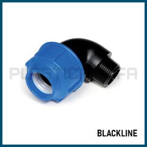 Gomito a 90 filettato maschio Blackline Plastica Alfa