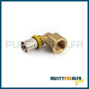 Gomito filettato femmina a pressare multipexAlfa Plastica Alfa