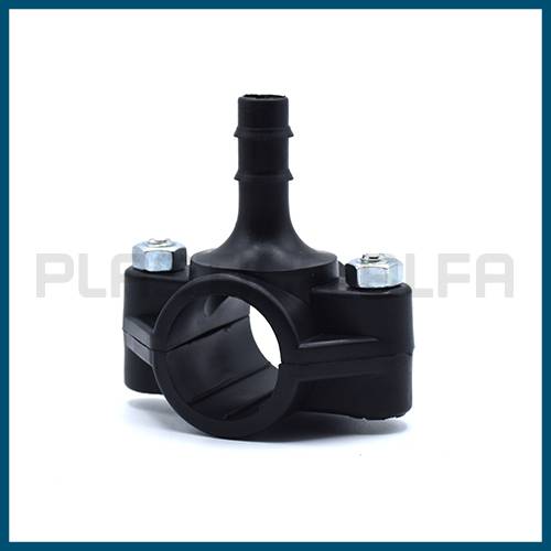 Clamp saddle with barbed fitting Plastica Alfa
