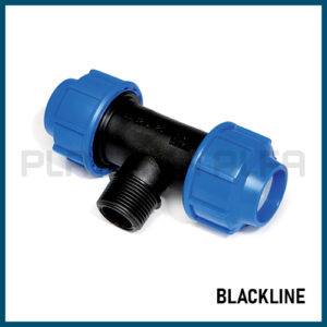 Tee a 90° filettato maschio blackline Plastica Alfa