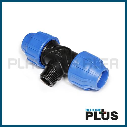Tee a 90° filettato maschio bluline plus Plastica Alfa