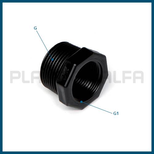 Reducing bush M-F threaded fittings Plastica Alfa