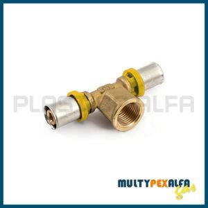 Tee a 90° filettata femmina a pressare multipexAlfa Plastica Alfa