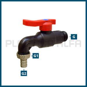 rubinetto con portagomma con leva rubinetti Plastica Alfa