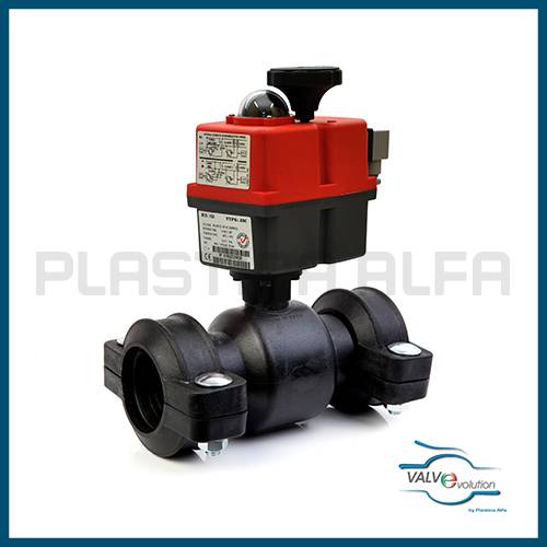 Valvola alfarapid tipo scanalato con motore elettrico Valvevolution Plastica Alfa