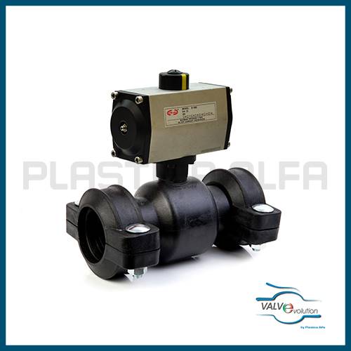 Valvola alfarapid tipo scanalato con motore pneumatico Valvevolution Plastica Alfa
