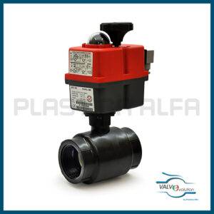Valvola filettata F-F passaggio ridotto con motore elettrico valvevolution Plastica alfa