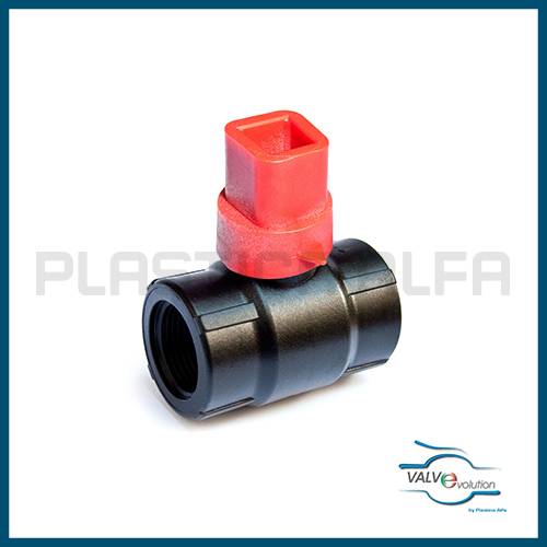Valvola filettata F-F passaggio ridotto con prolunga Valvevolution Plastica Alfa