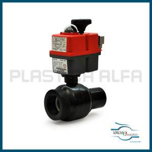 Valvola filettata femmina PEAD con motore elettrico valvole HDPE valvevolution Plastica Alfa