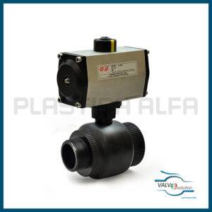 Valvola filettata M-F con motore pneumatico Valvevolution Plastica alfa