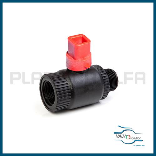 Valvola filettata M-F con prolunga Valvevolution Plastica Alfa