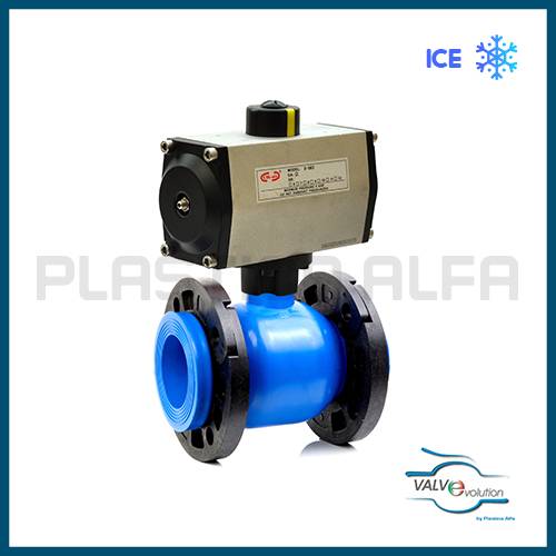 Valvola antigelo flangiata con motore pneumatico valvole antigelo valvevolution Plastica Alfa