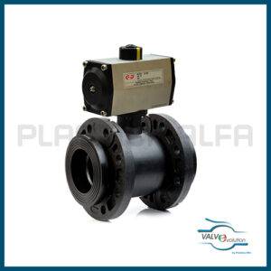 Valvola flangiata con motore pneumatico Valvevolution Plastica Alfa