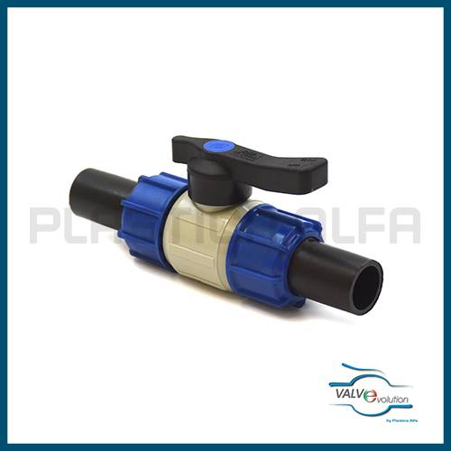 Valvola con bocchettone e collari PEAD valvole HDPE valvevolution Plastica Alfa