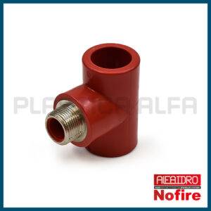 Derivazione T a 90° filettato maschio Nofire Plastica Alfa