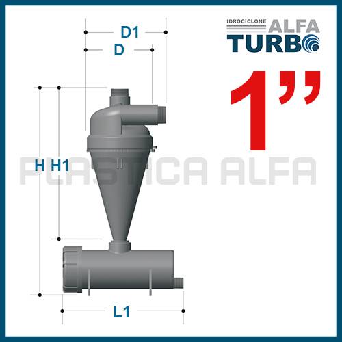 Filtro idrociclone separatore di sabbia 1" alfaturbo Plastica Alfa