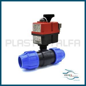Valvola a sfera a compressione con motore elettrico valvole a compressione valvevolution Plastica Alfa