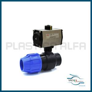 Valvola a sfera a compressione filettata femmina con motore pneumatico valvole a compressione valvevolution Plastica Alfa