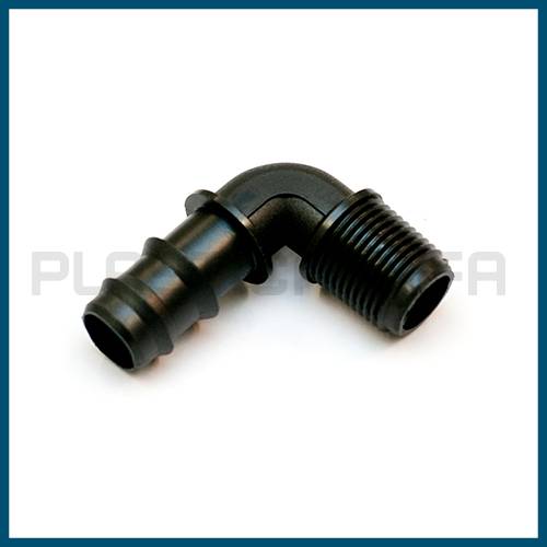 Elbow 90° - male thread barbed fittings Plastica Alfa