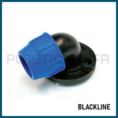 Gomito a 90° flangiato blackline Plastica Alfa