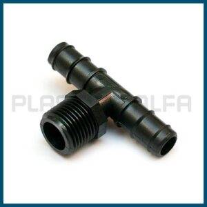 Raccordo portagomma a tee 90° filettato maschio raccordi portagomma Plastica Alfa