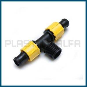 Tee a 90° filettata maschio raccordi per manichetta Plastica Alfa