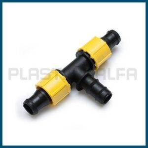 Tee a 90° portagomma raccordi per manichetta Plastica Alfa