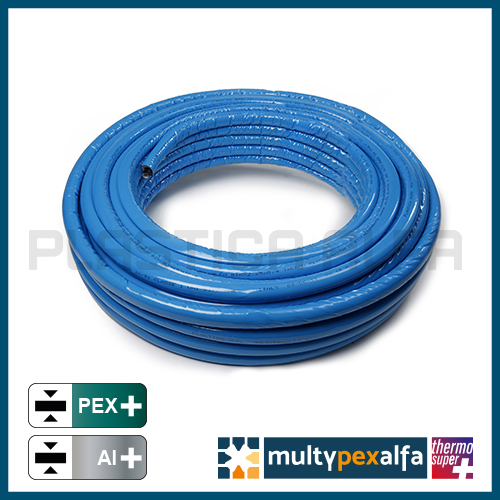 Tubo multistrato PEX-Al-PEX - SUPERPLUS - isolato guaina azzurra