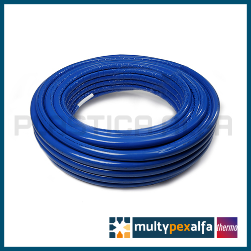 Tubo multistrato PEX-Al-PEX - isolato guaina blu