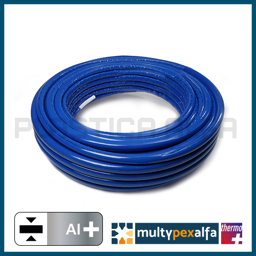Tubo multistrato PEX-Al-PEX - PLUS - isolato guaina blu