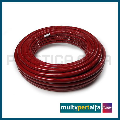 Multilayer pipe PERT-Al-PERT – insulated red