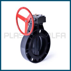 Valvola a farfalla in PVC con volano "gearbox" Plastica Alfa