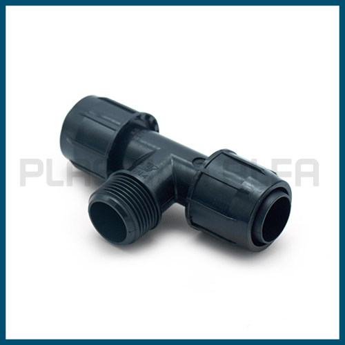 Tee a 90° PN4 filettata maschio Plastica Alfa